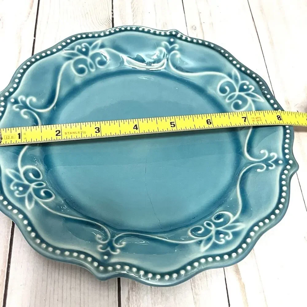 Pioneer Woman Set of 2 Lunch Salad Dessert Plates Paige Denim Blue Crackle